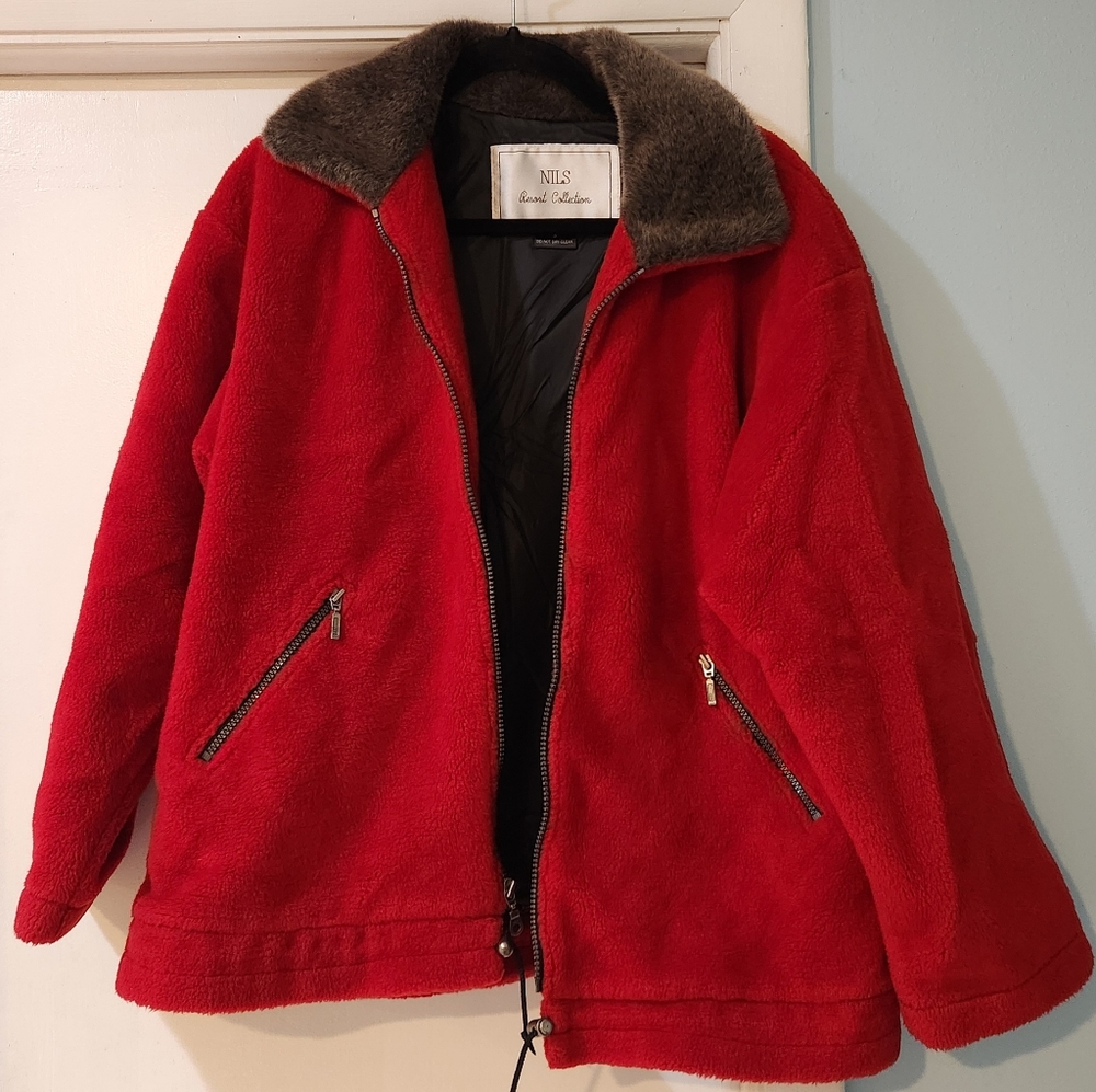 Women's Nils Resort Collection Red Fleece Jacket, Size S - Picture 1 of 16
